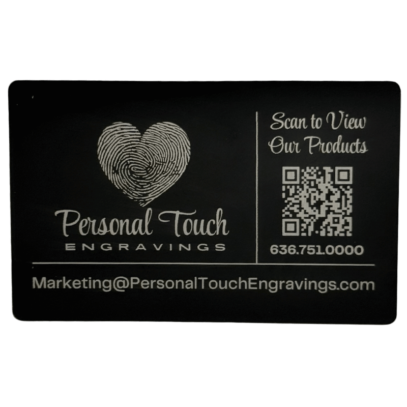 Personalized Black Metal Engraved Business Cards image 0
