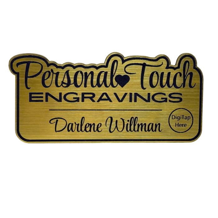 Bling DigiTap™ Name Badge - Brushed Gold image