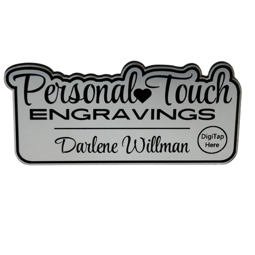 Bling DigiTap™ Name Badge - Brushed Nickel image
