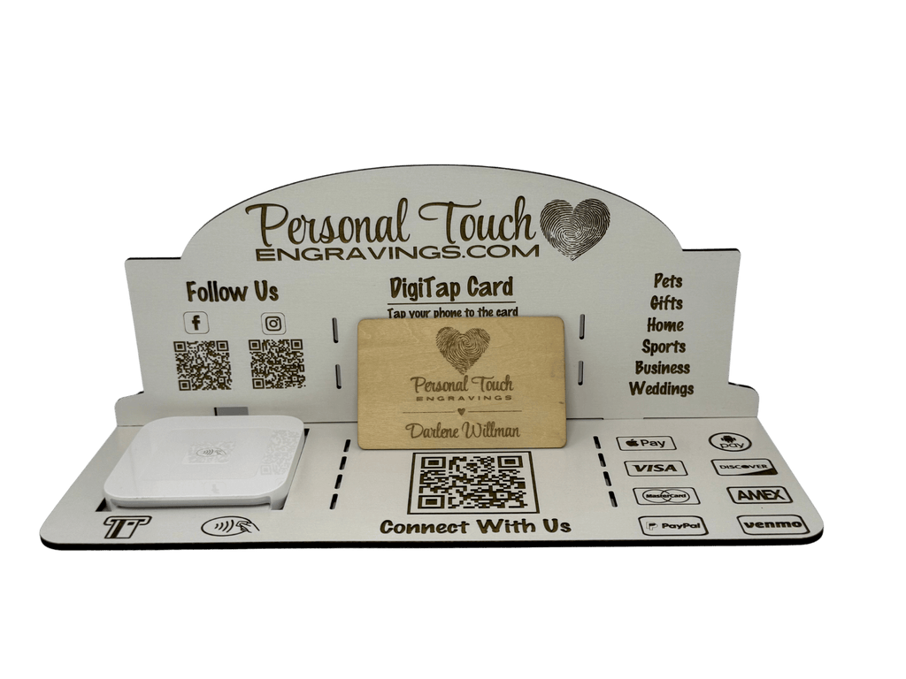 Custom Engraved Pay Station – Stylish, Functional & Built for Engagement - White MDF Wood image