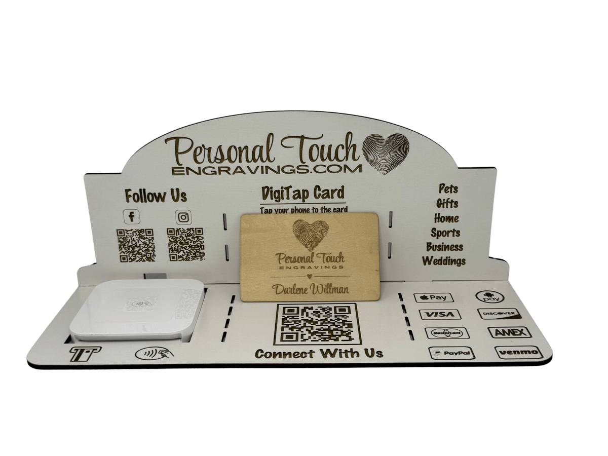 Custom Engraved Pay Station – Stylish, Functional & Built for Engagement - White MDF Wood image