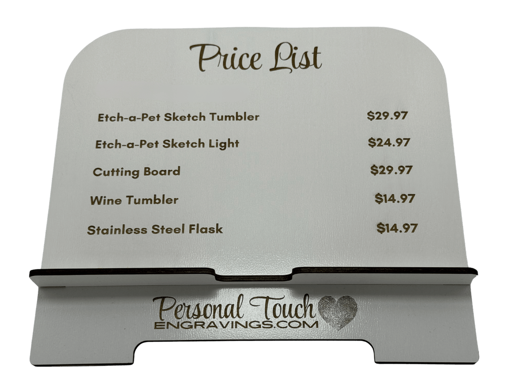 Custom Engraved Price List Sign image 0